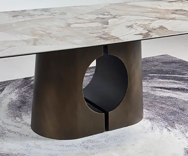 metal table frame for ceramic dining tabletop