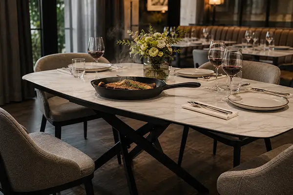 Heat-resistant for ceramic dining tabletops