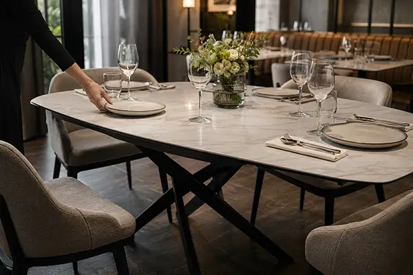 ceramic dining tabletop built for daily dining wear