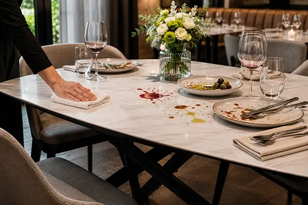 easy to clean dining table top