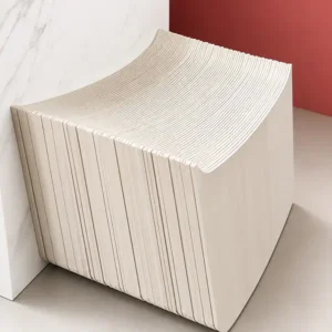 End sections of an extendable ceramic slab dining table top