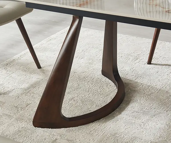 wooden frame table legs for ceramic dining table